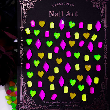 Neon Pixel-Shine Shine DIY Resin Nail Charms