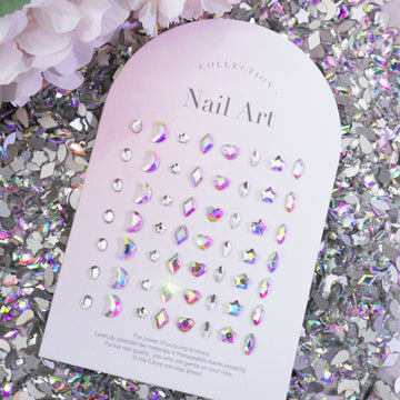 DuoTone Delight - Adornos de cristal para uñas DIY con brillo