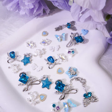 Azure Sky-Shine Shine DIY Metal Nail Charms