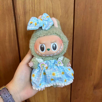 Conjunto Sunny Cloud Check para muñecas de 17 cm (ajuste optimizado por Labubu)