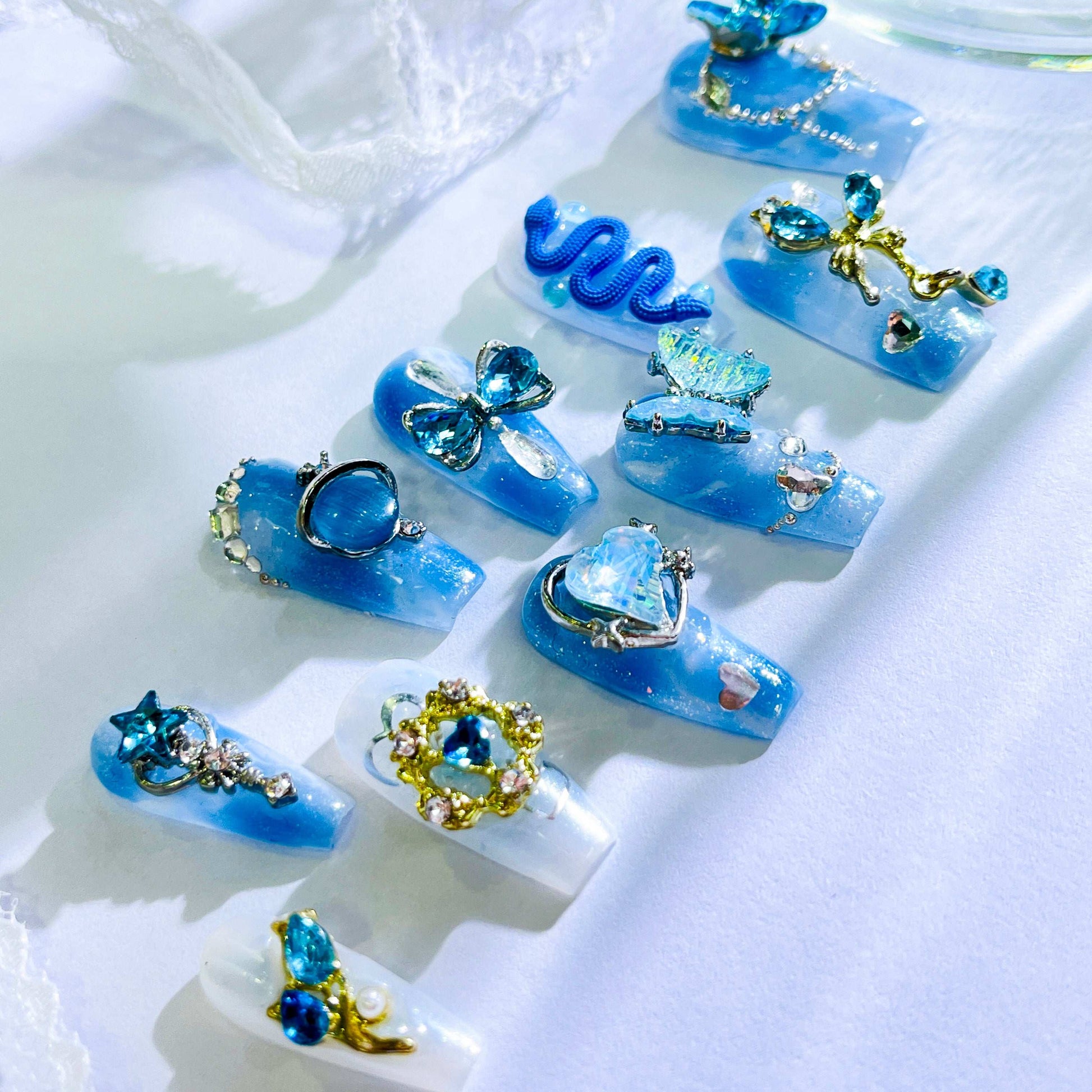 Blue Enchantress-Shine Shine DIY Metal Nail Charms