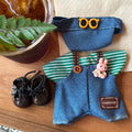 Blueberry Bunny Overalls set-for 17cm Dolls (Labubu-Optimized Fit）