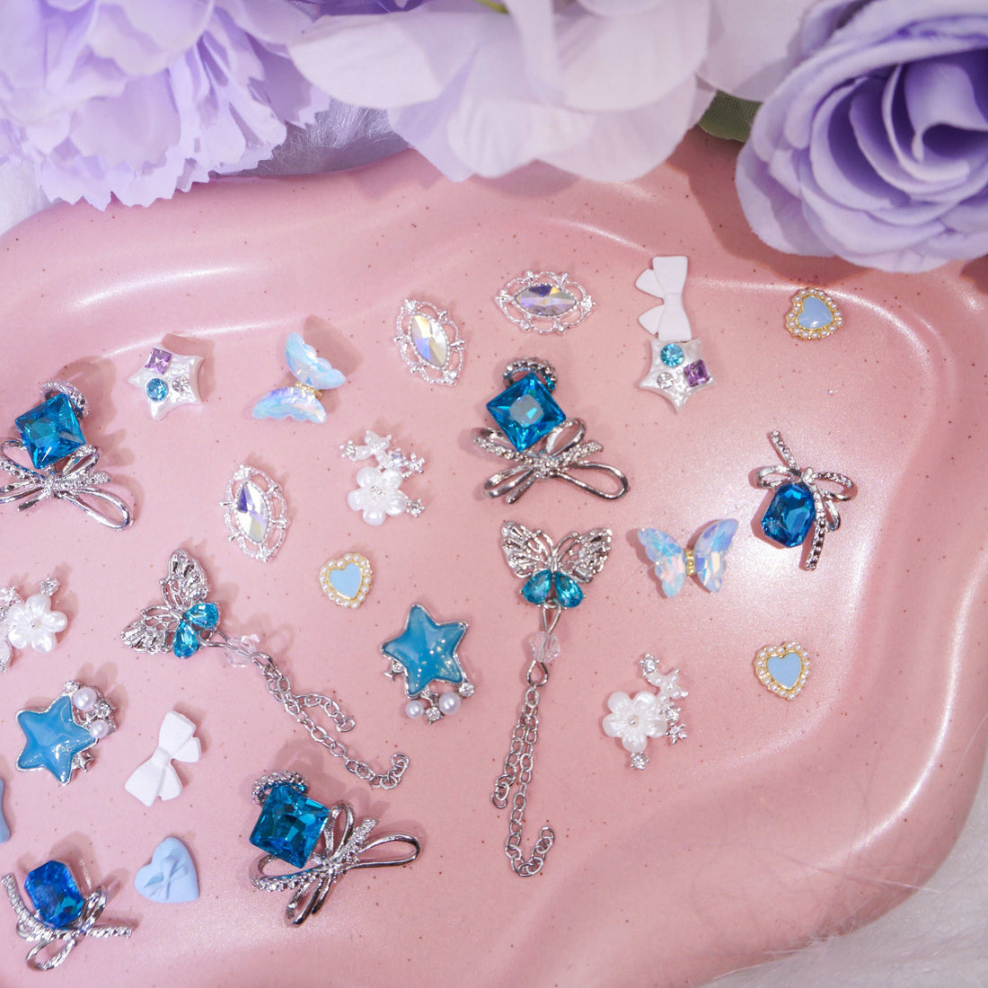 Azure Sky-Shine Shine DIY Metal Nail Charms