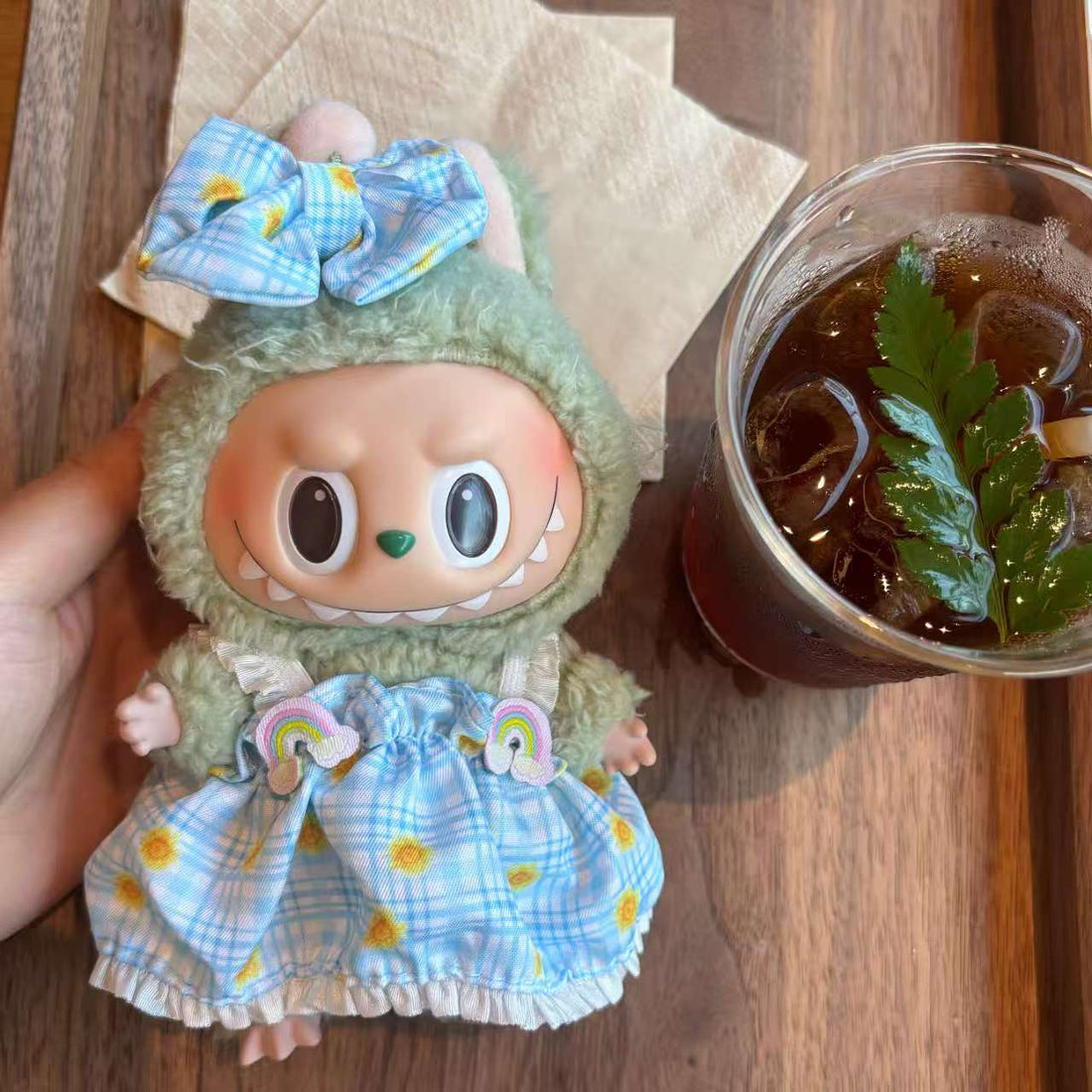 Conjunto Sunny Cloud Check para muñecas de 17 cm (ajuste optimizado por Labubu)