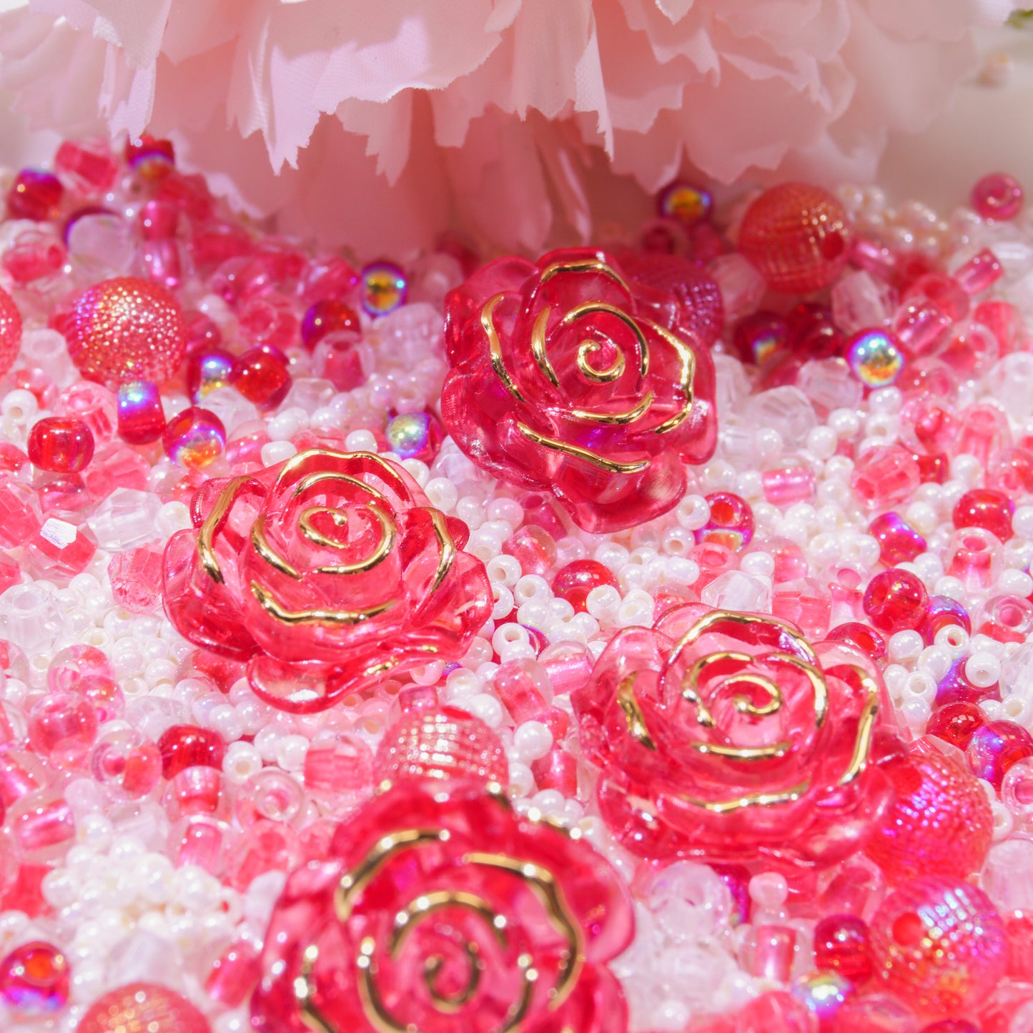 Ruby Sparkle- Seed beads High quality mini beads - Shine Shine DIY