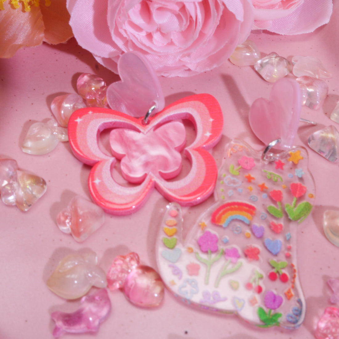 Amor caprichoso - Juego de pendientes acrílicos DIY