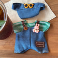 Blueberry Bunny Overalls set-for 17cm Dolls (Labubu-Optimized Fit）
