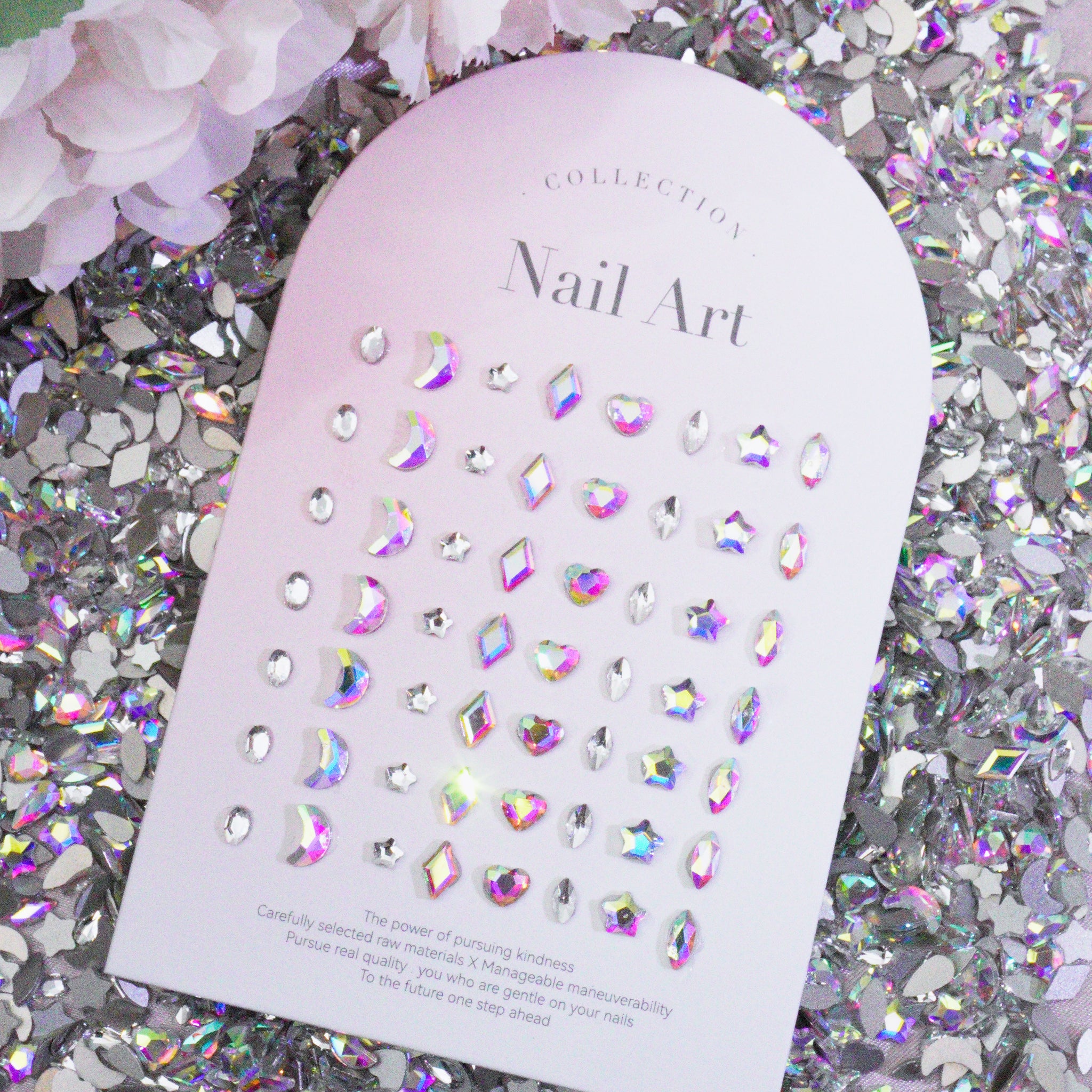DuoTone Delight - Adornos de cristal para uñas DIY con brillo