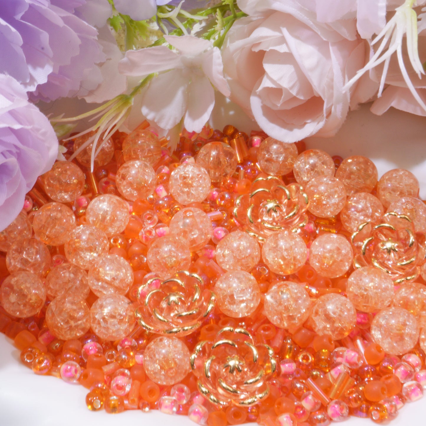 Tangerine Rose- Seed beads High quality mini beads - Shine Shine DIY