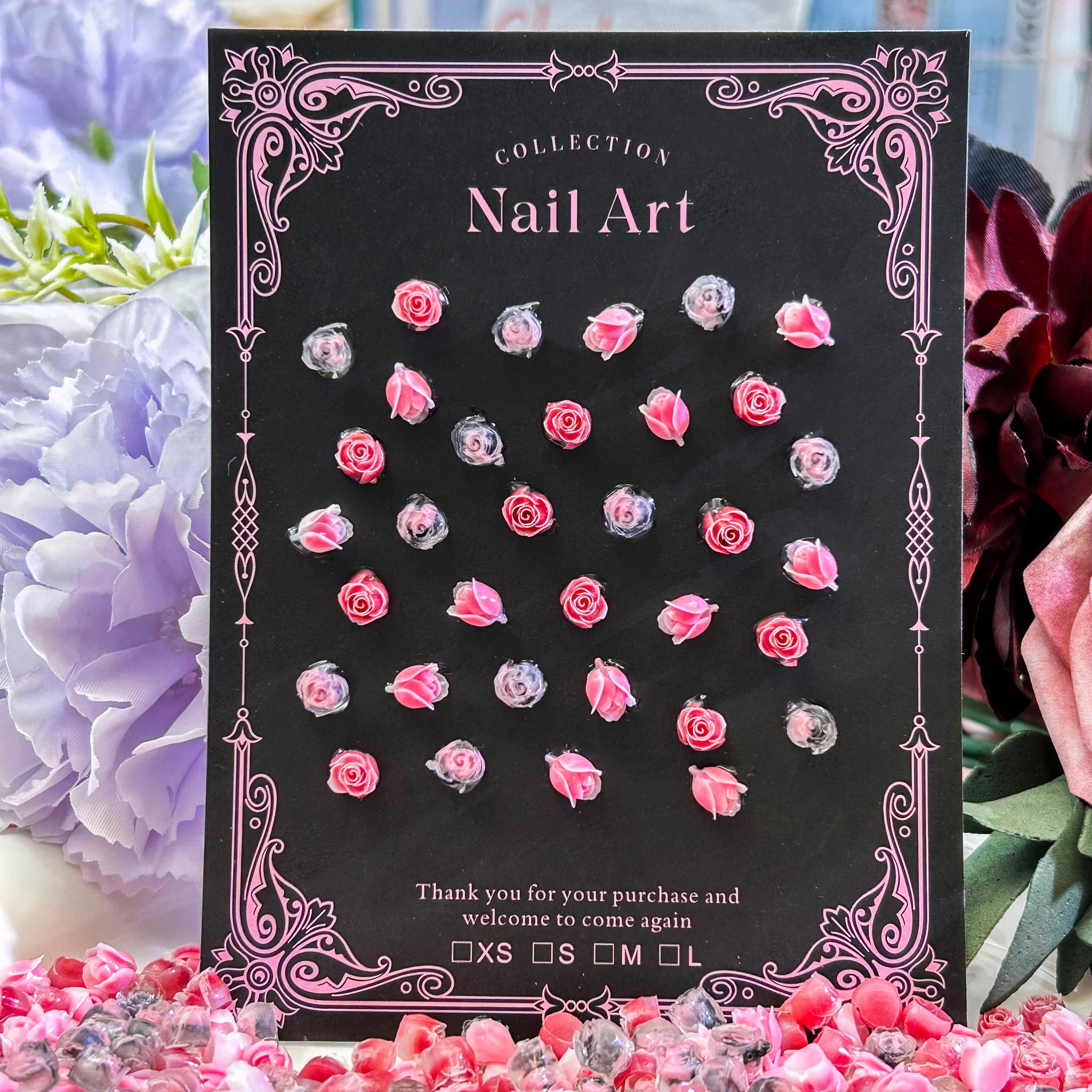 [NEW]Velvet Ink Rose-Shine Shine DIY Resin Nail Charms