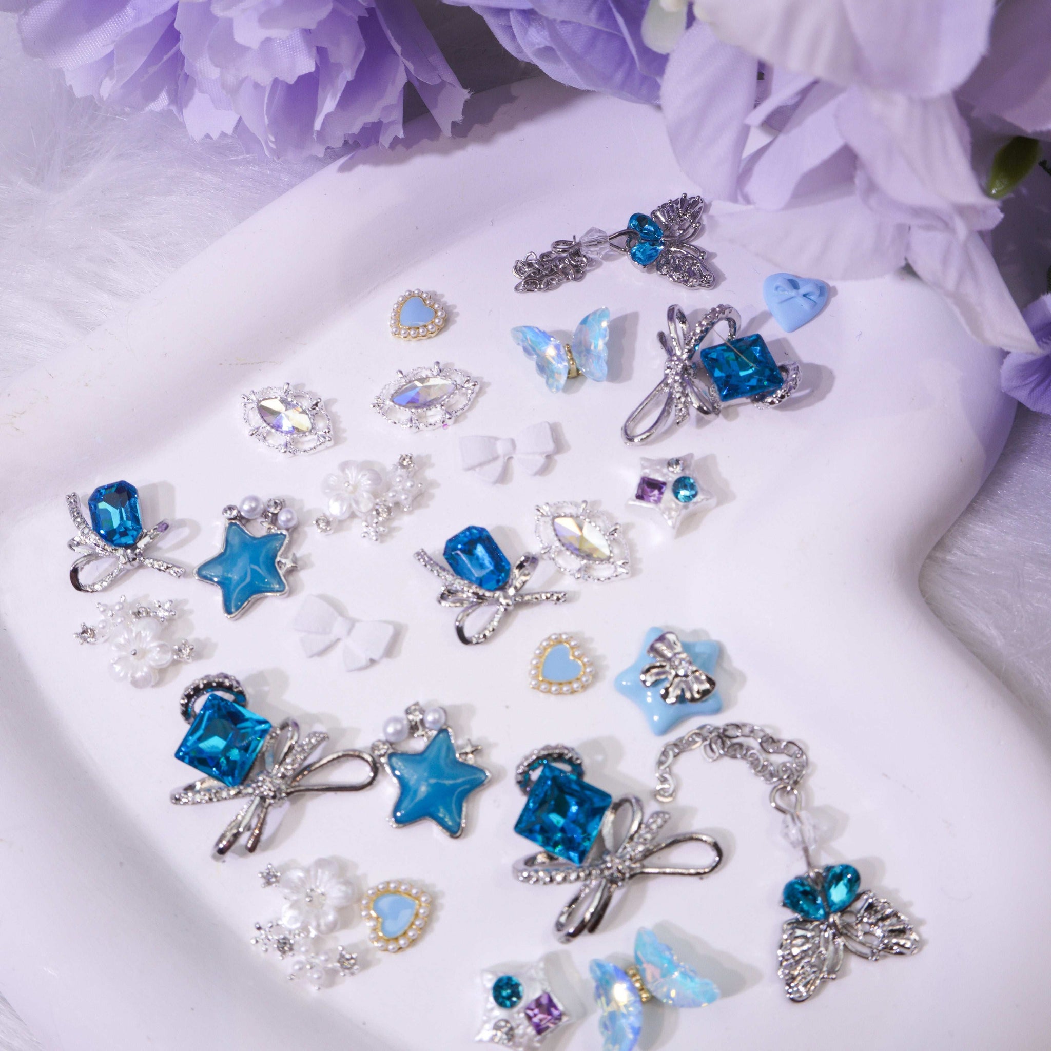 Azure Sky-Shine Shine DIY Metal Nail Charms