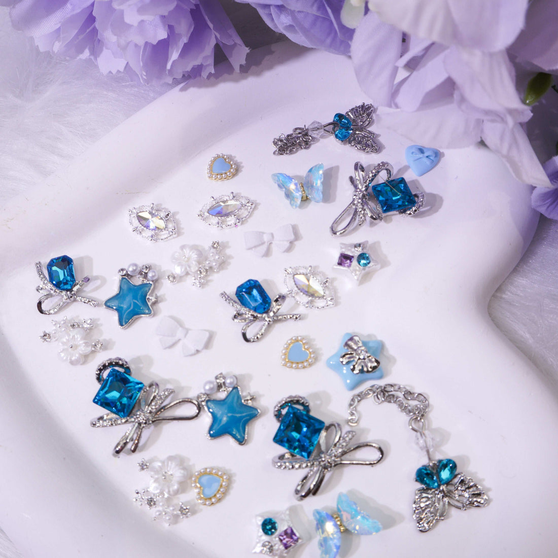 Azure Sky-Shine Shine DIY Metal Nail Charms